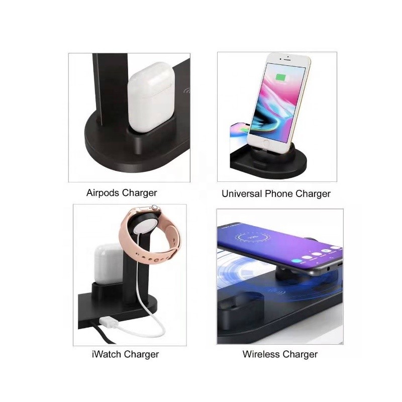 Apple iPhone Chargeur sans fil 15W 4 en 1 Support de charge par