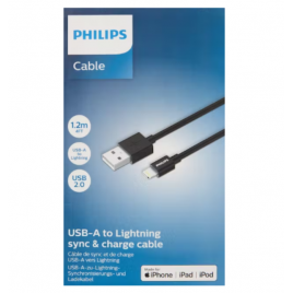 PHILIPS Câble de sync et de charge USB-A to Lightning 1m20 pour  iPhone, iPad, iPod